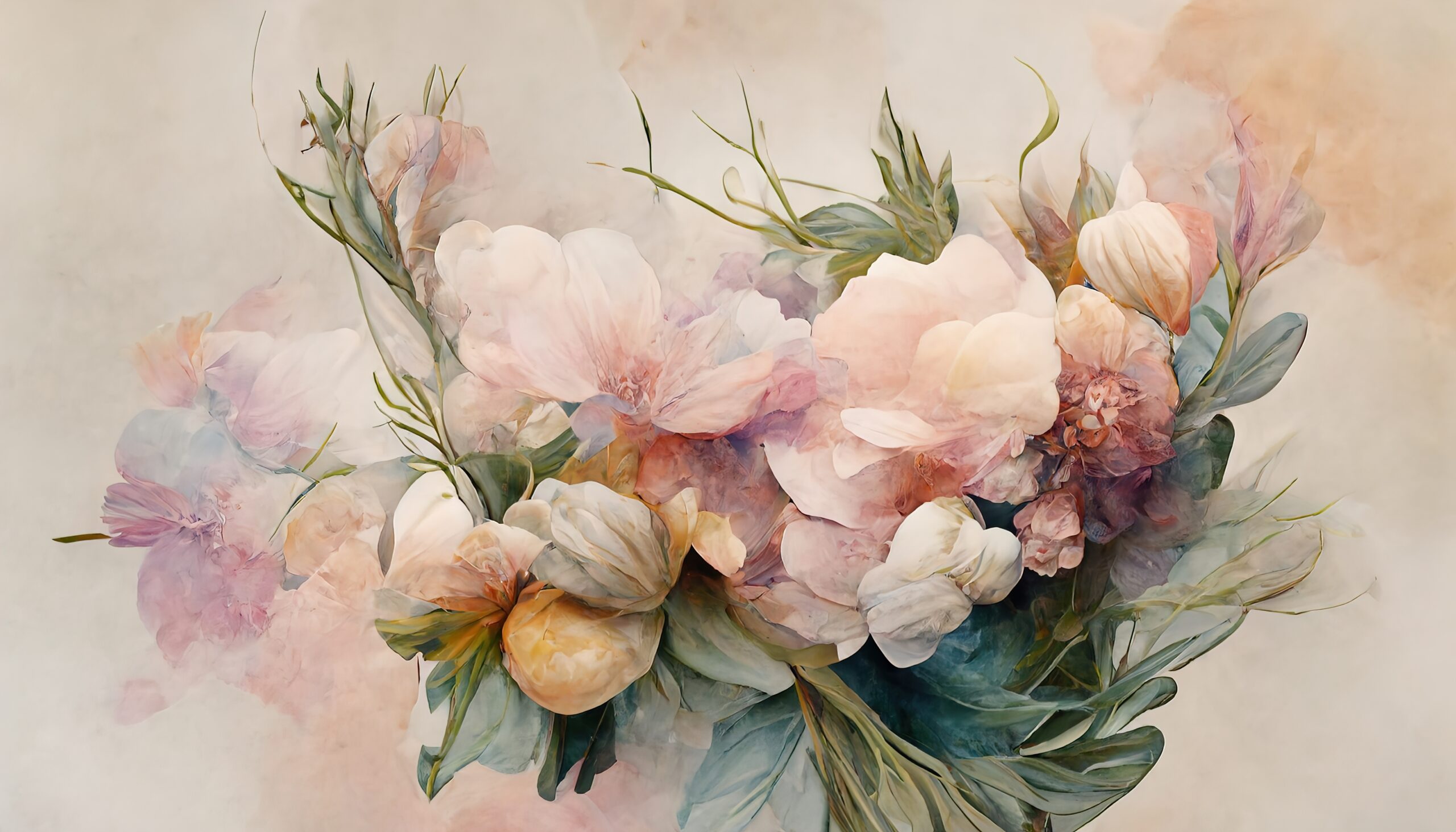 Flowers,In,A,Watercolor,Style.,Drawn,On,A,Textured,Background