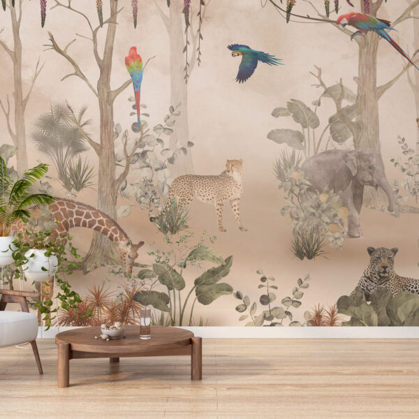 Fotobehang Wilde Jungle Beige