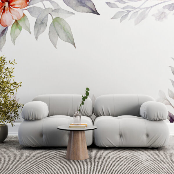 Fotobehang Bloemen met Oranje Accent
