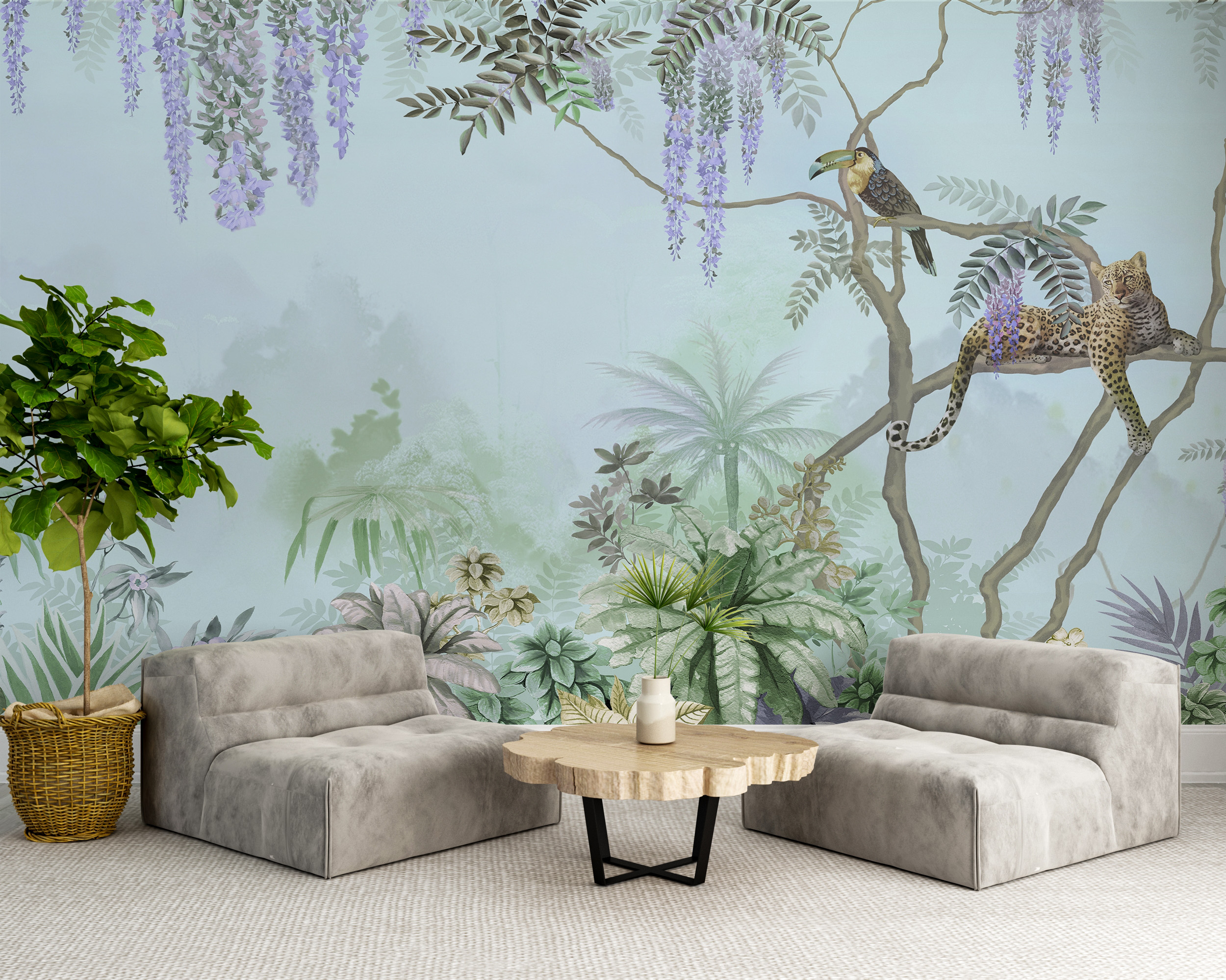 Fotobehang Blauwe jungle