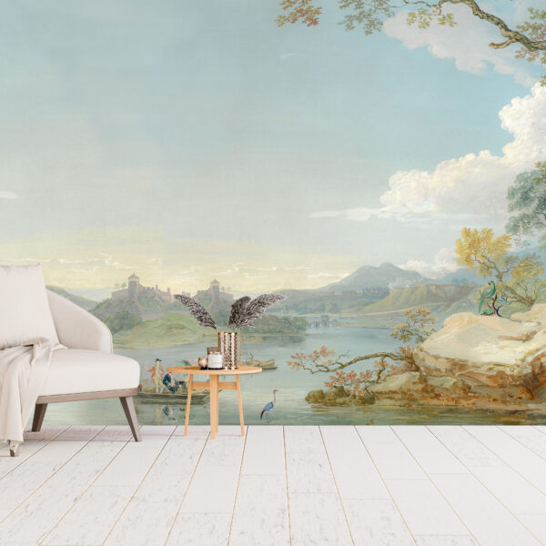Fotobehang eiland aan een meer