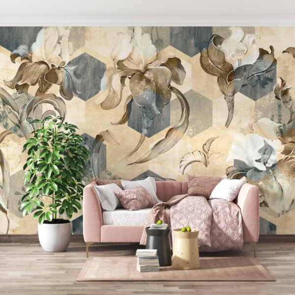 Fotobehang Elegant Bloemenpatroon