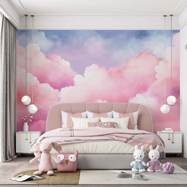 Muurschildering Sprookjeswolken