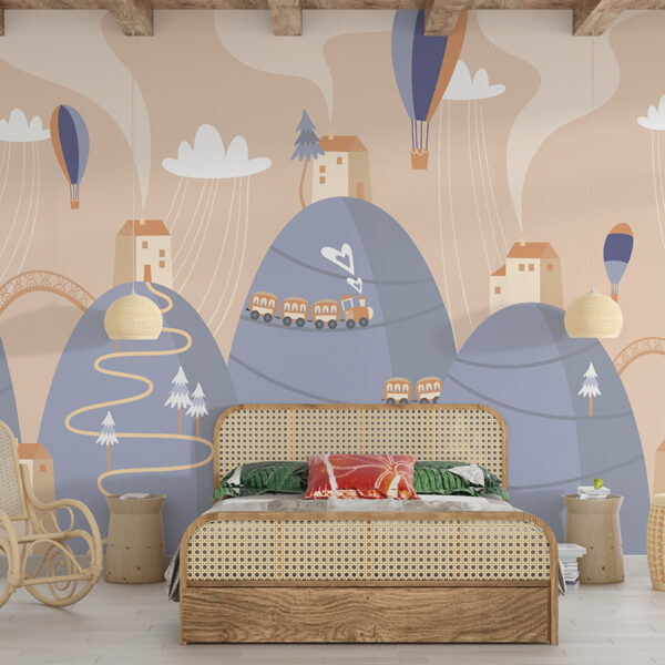Muurschildering Blue Mountain Village
