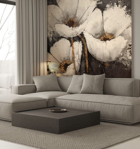 Muurschildering Bloeiende Elegantie