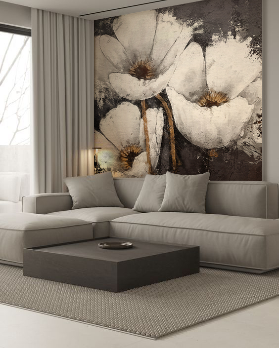 Muurschildering Bloeiende Elegantie