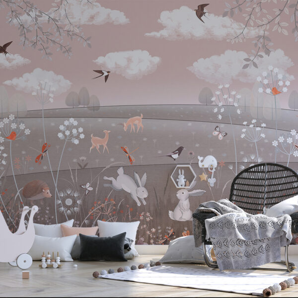 Behang Weide met Dieren
