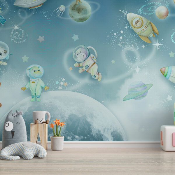 Muurschildering Kosmische Dieren