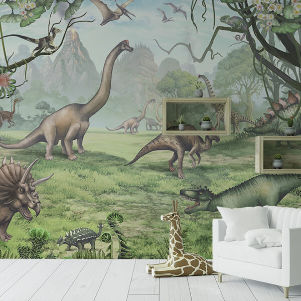 Dinosaurussen muurschildering
