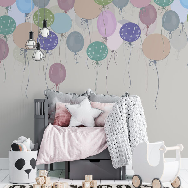 Muurschildering Kleurrijke Ballonnen