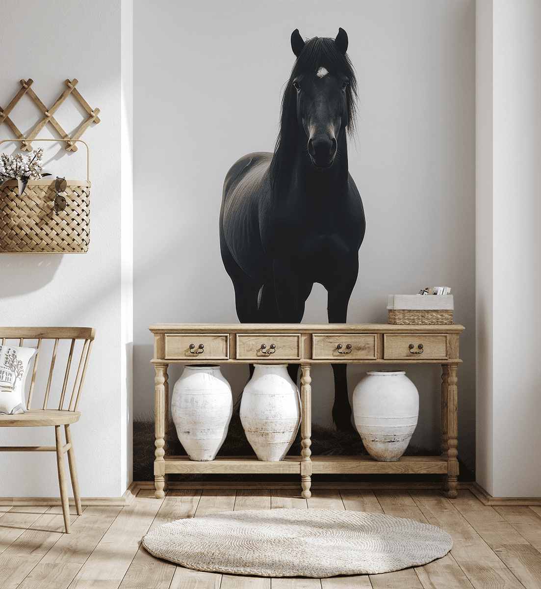 Fotobehang Zwart Paard