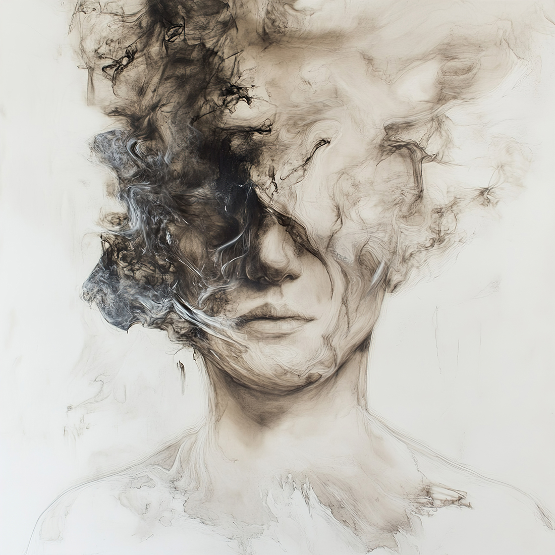 Abstract Portrait: Enigma of Smoke and Soul