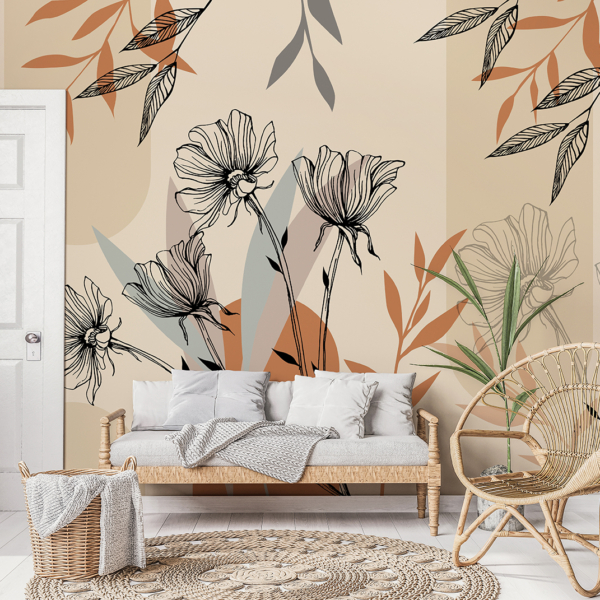 Fotobehang Minimalistische bloemen