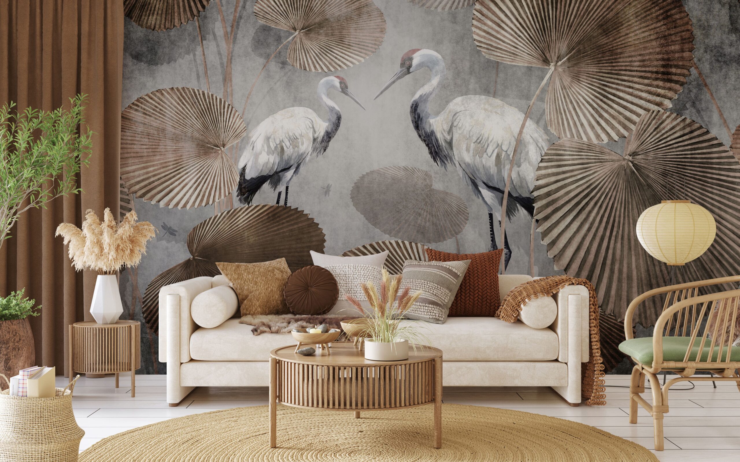 Fotobehang Harmonie van kraanvogels
