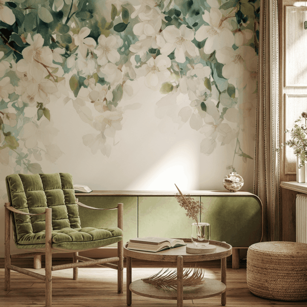 Fotobehang Bloemenregen