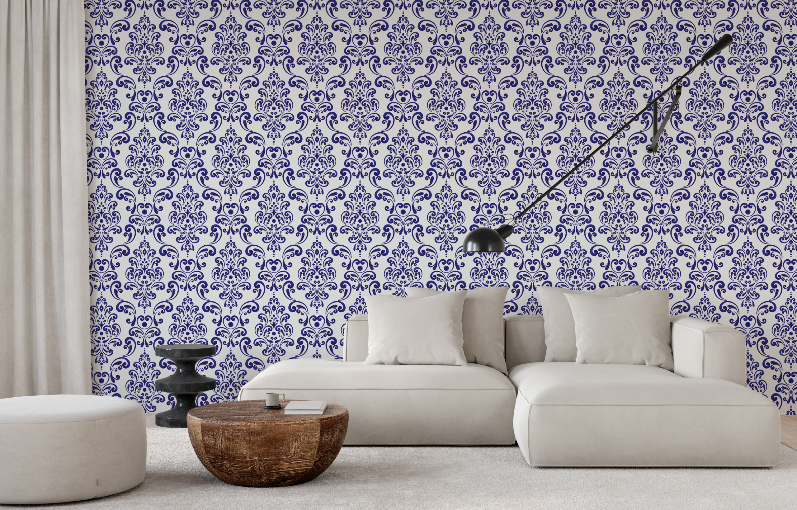 Fotobehang Barokblauw