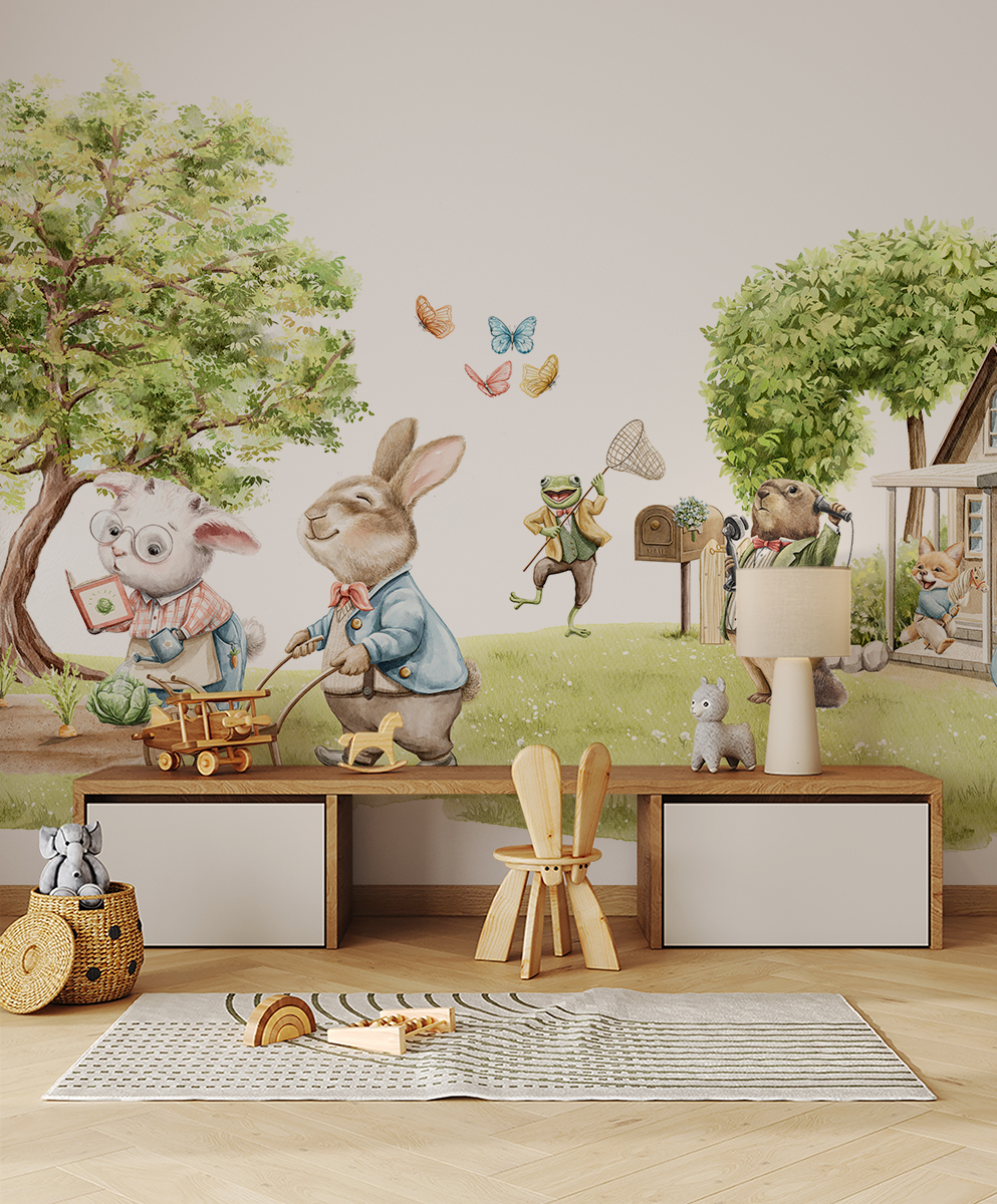 Fotobehang Dieren in de lentetuin