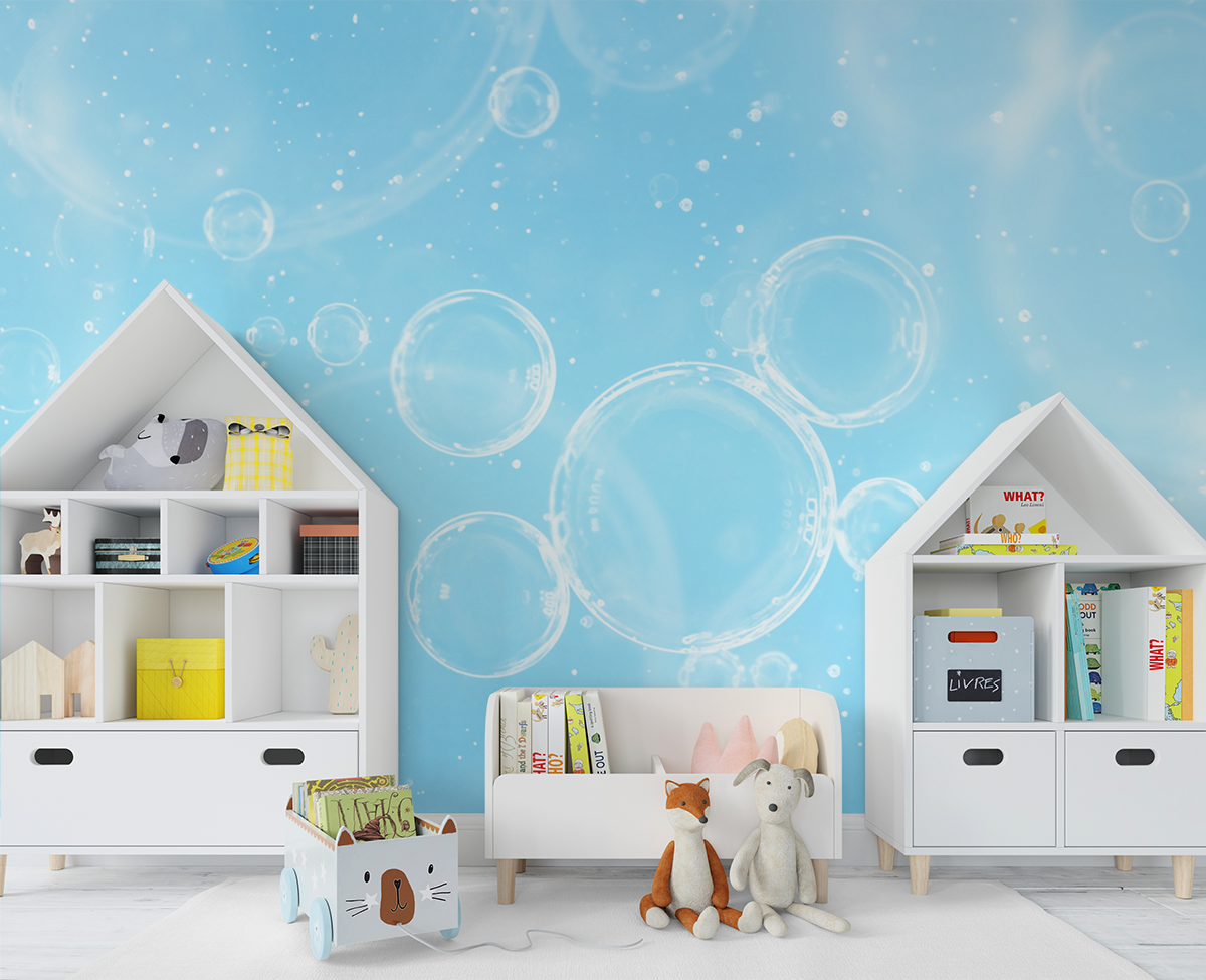 Fotobehang Blauwe bubbeldroom