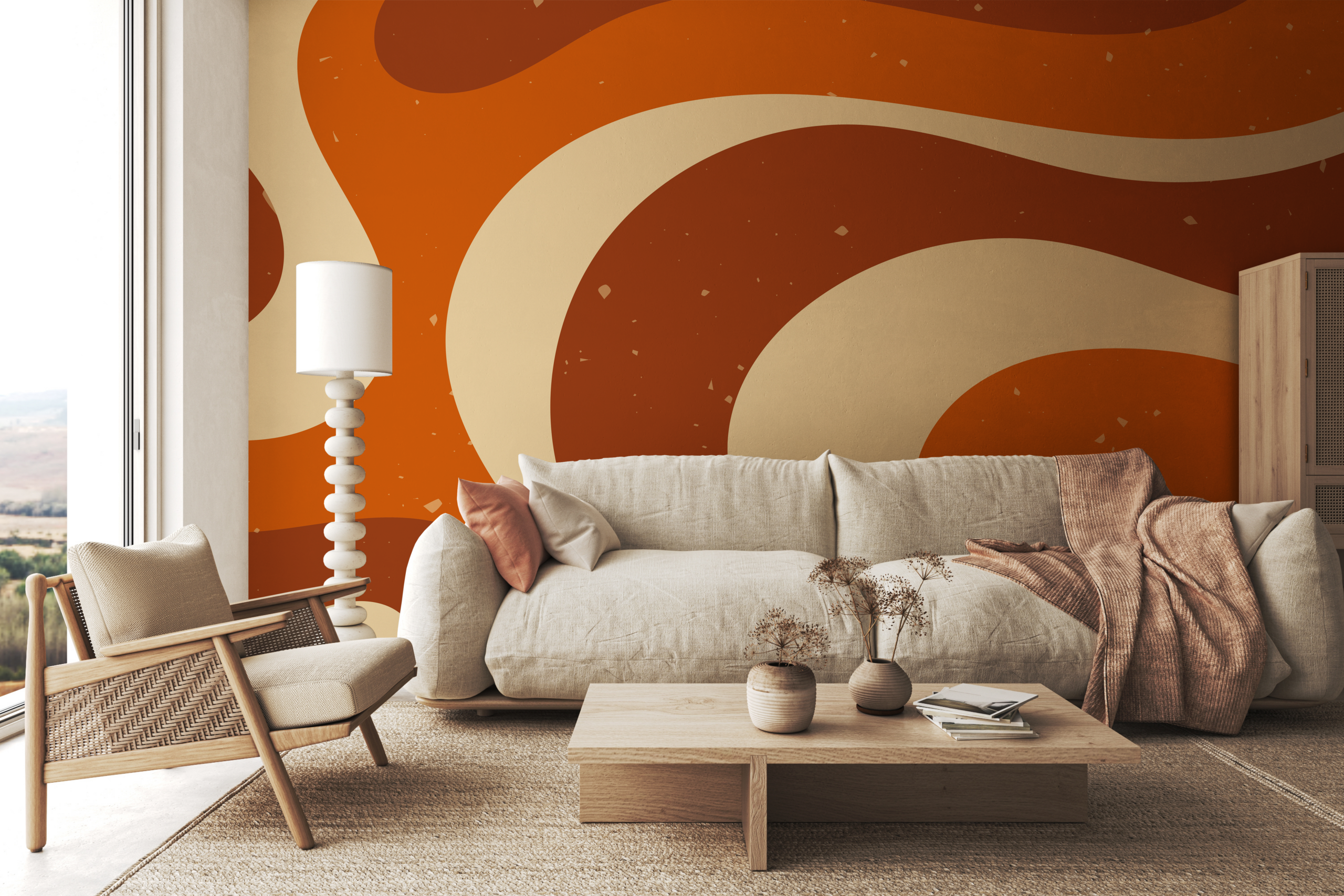 Fotobehang Oranje Pop Art