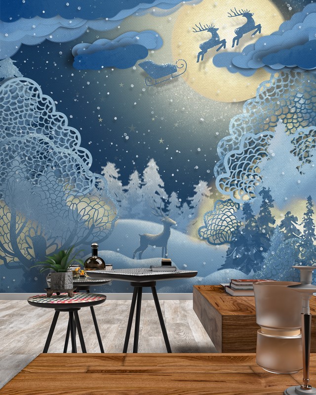 Fotobehang De magie van een winternacht