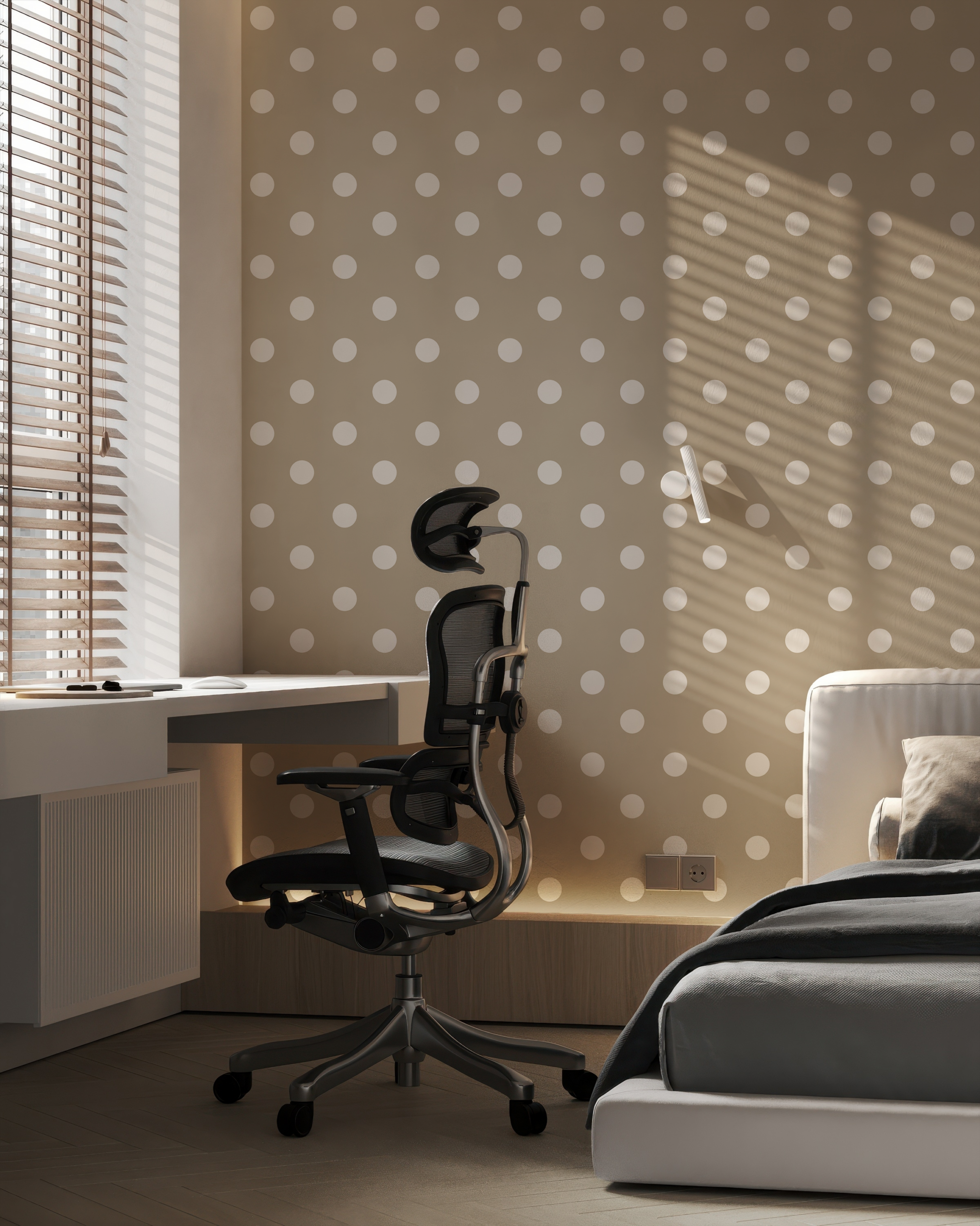 Fotobehang Beige stippen