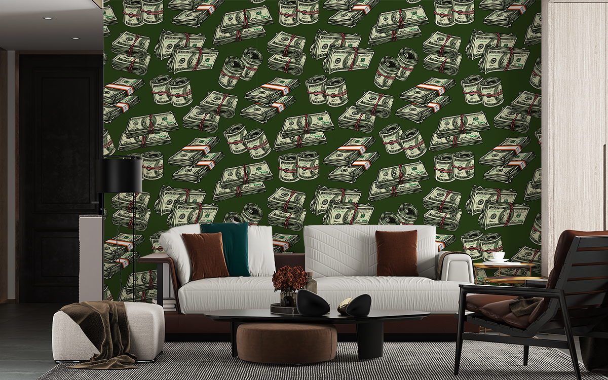 Fotobehang Dollars in bestanden