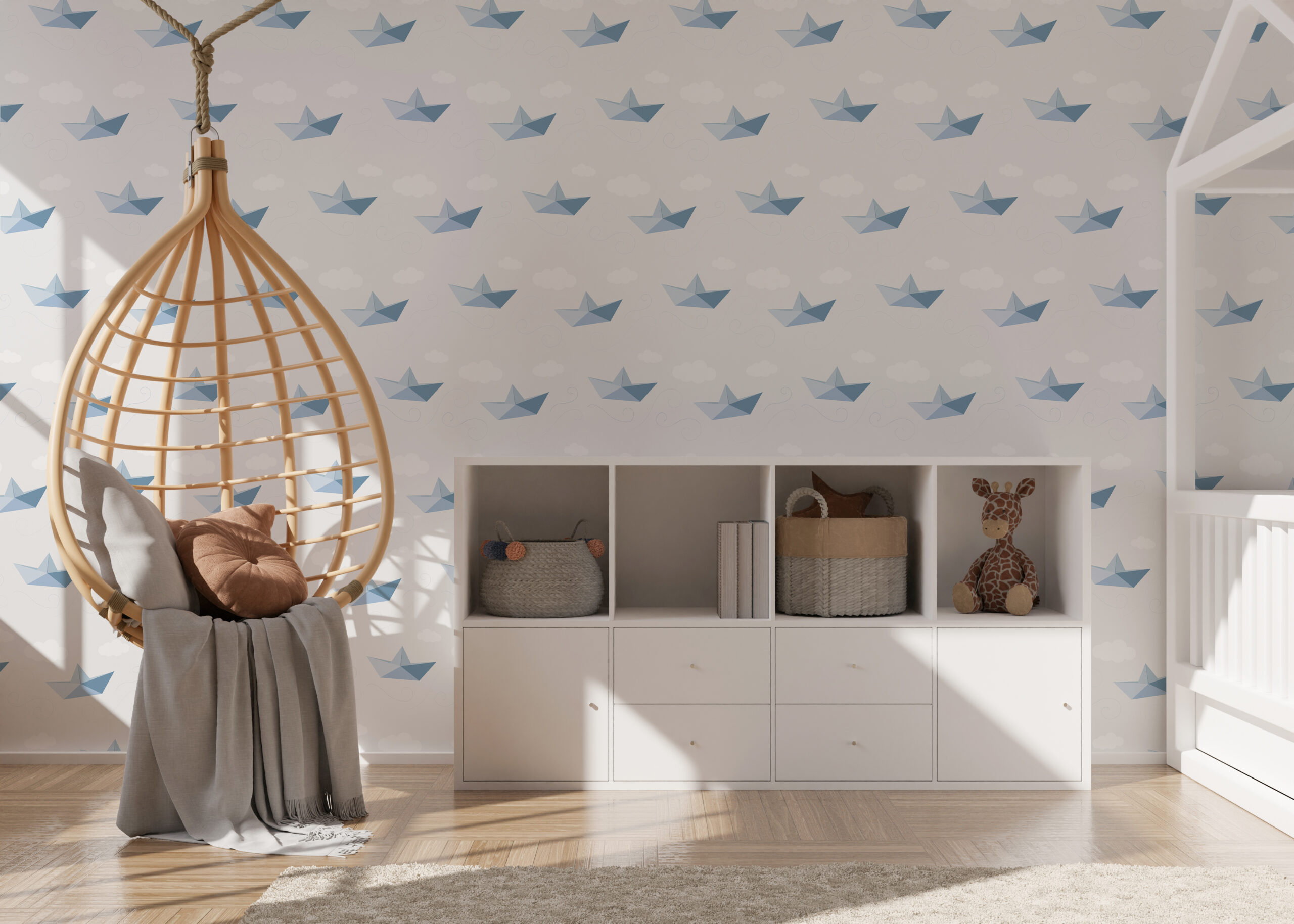 Fotobehang Papieren bootjes