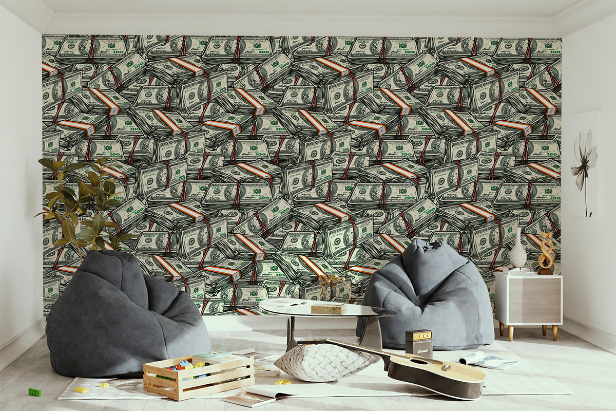 Fotobehang Pakketten Amerikaanse dollars