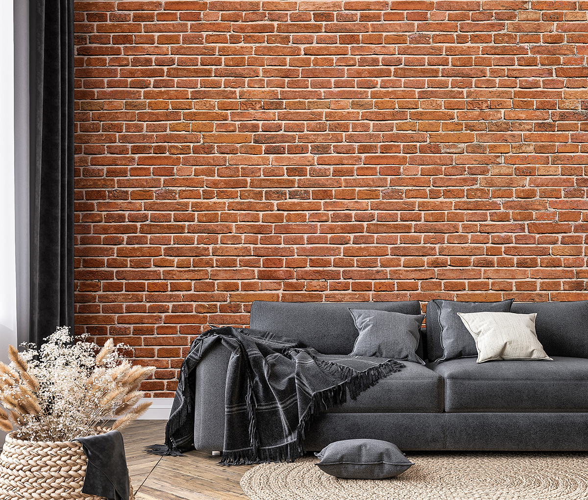 Fotobehang Rode bakstenen loft