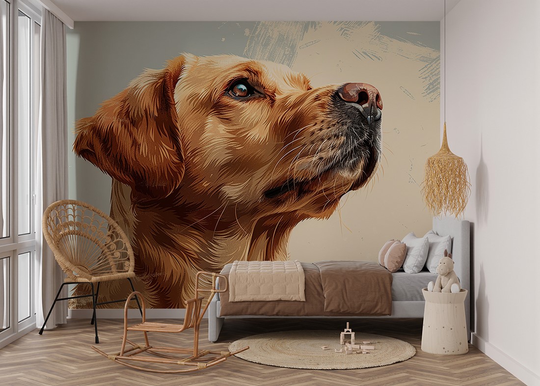Fotobehang Trotse Labrador