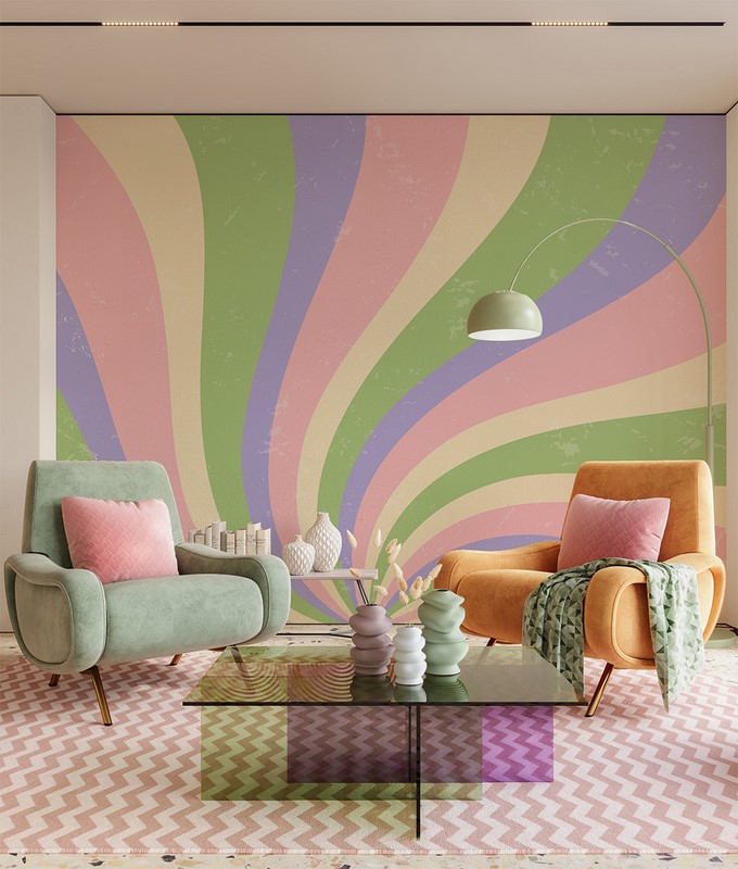 Fotobehang Pastelkleurige werveling