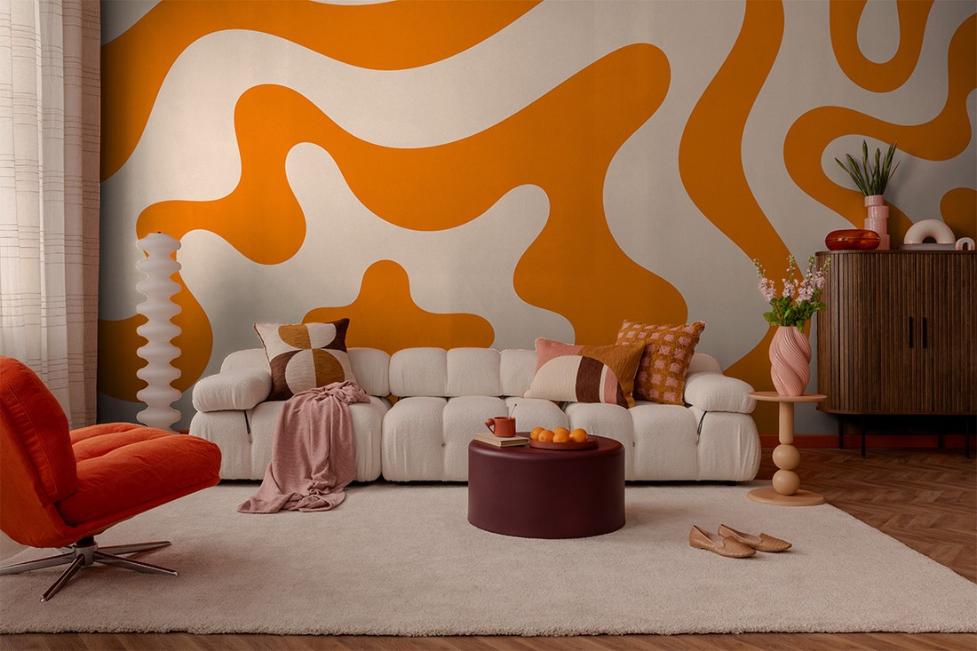 Fotobehang Oranje Abstractie