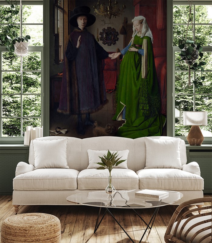 Fotobehang Portret van het echtpaar Arnolfini
