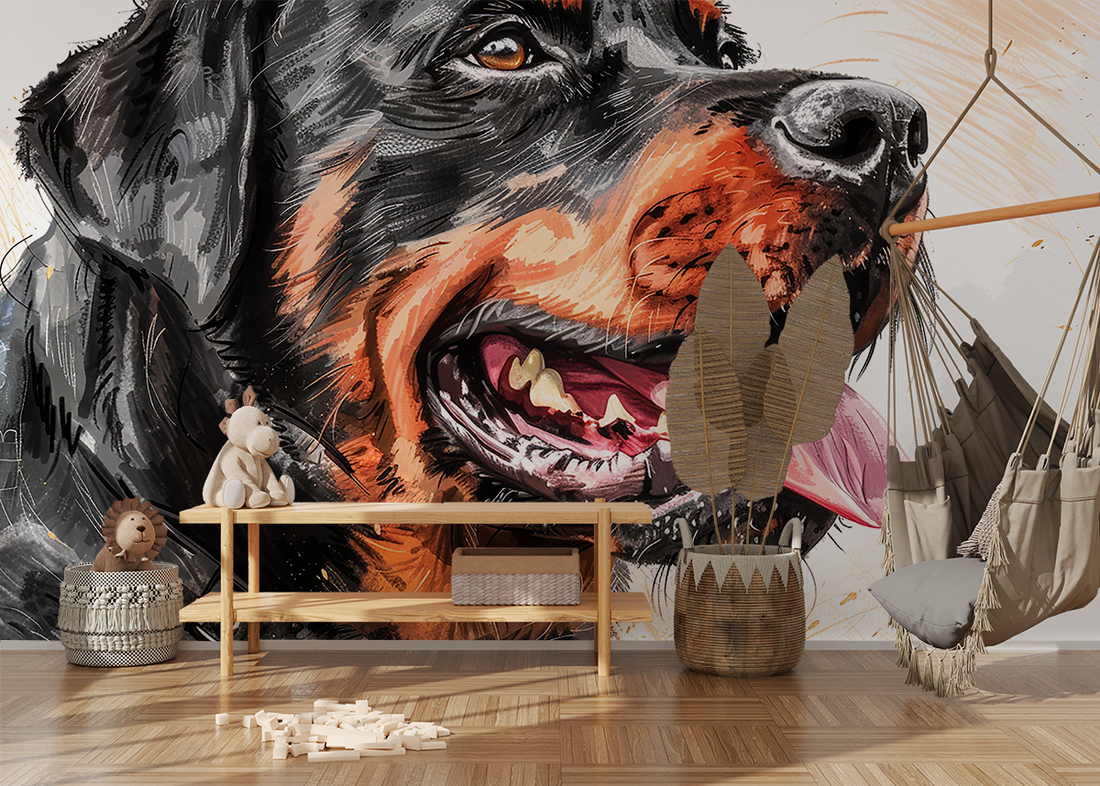 Fotobehang De machtige Rottweiler