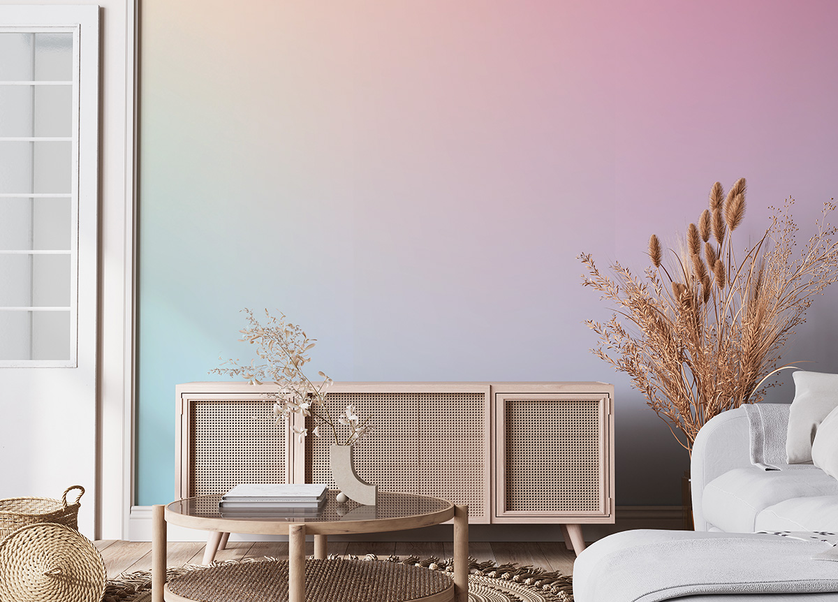 Fotobehang Subtiele regenboog-ombre