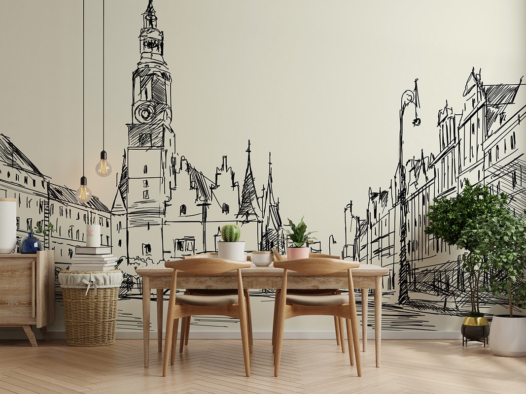Fotobehang Wrocław in schets