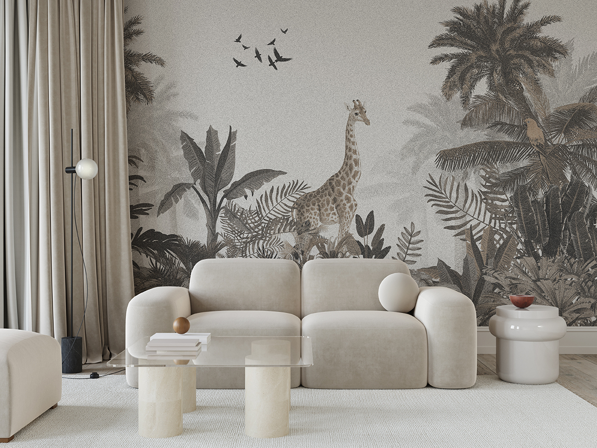 Fotobehang Giraffe in de tropische jungle