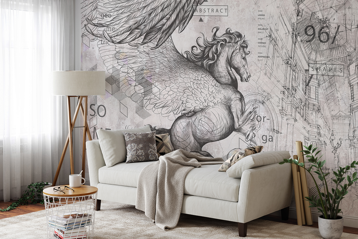 Fotobehang Pegasus – het gevleugelde paard